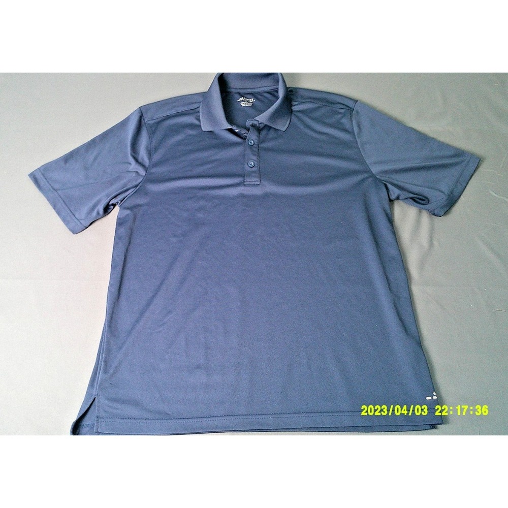 BCG Men's Size Large Navy Blue Short Sleeve Polo Shirt Polyester